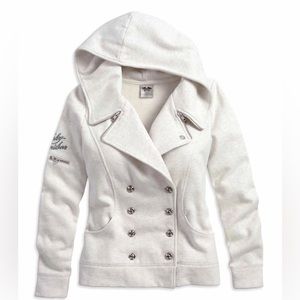 Harley Davidson women’s fleece jacket cream sz L